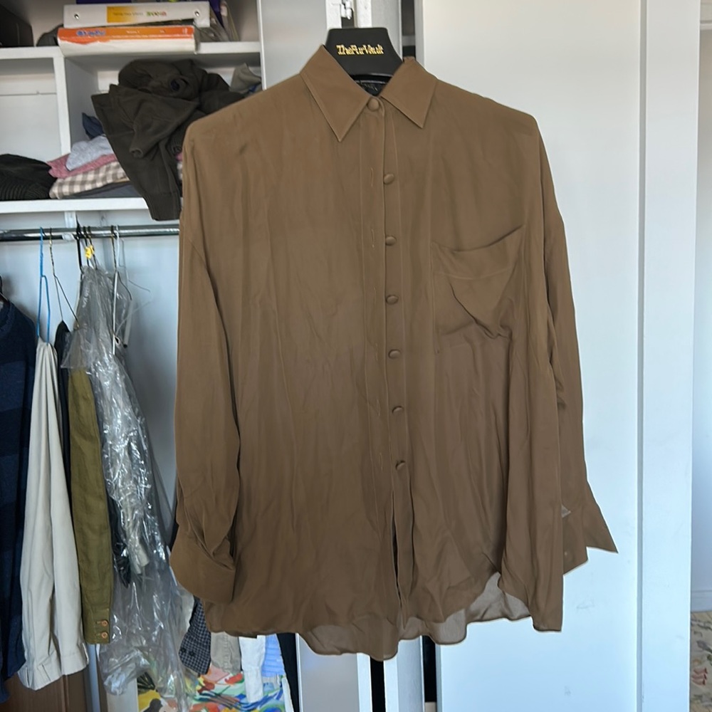 Donna Karan brown blouse